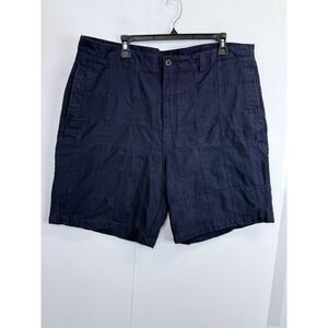 Chaps Shorts Men's 40 Navy Blue Patchwork Quilted Preppy Chino Bermuda‎ Textured